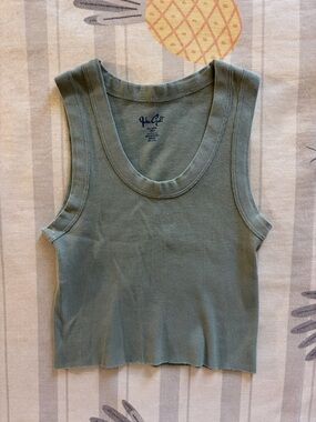 Brandy Melville green ribbed tank top